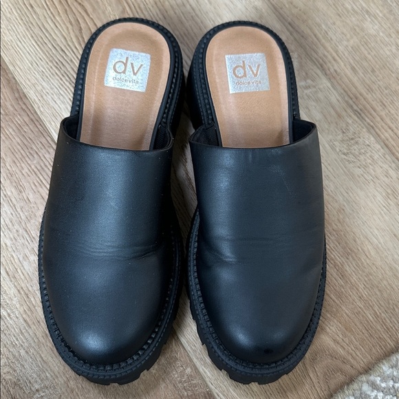 DV Dolce Vita Women's Slip On Lug “Lexy” Black Faux Leather Shoe - Picture 6 of 9